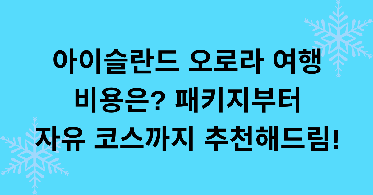 아이슬란드 오로라 여행 비용은? 패키지부터 자유 코스까지 추천해드림!