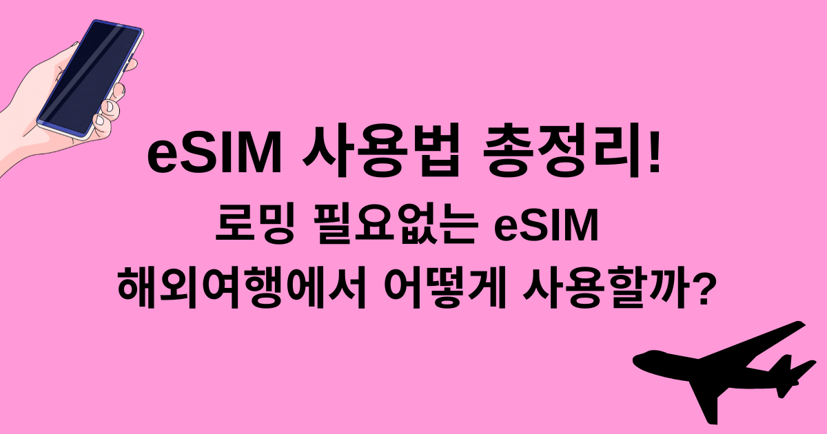 eSIM 사용법 총정리! 로밍 필요없는 eSIM 해외여행에서 어떻게 사용할까?