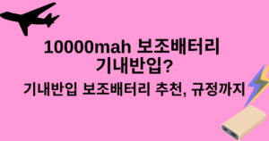 10000mah 보조배터리 기내반입? 기내반입 보조배터리 추천, 규정까지