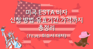 미국 ESTA 비자 신청 방법·유효기간·가격까지 총정리 (feat. 취소시 대처)